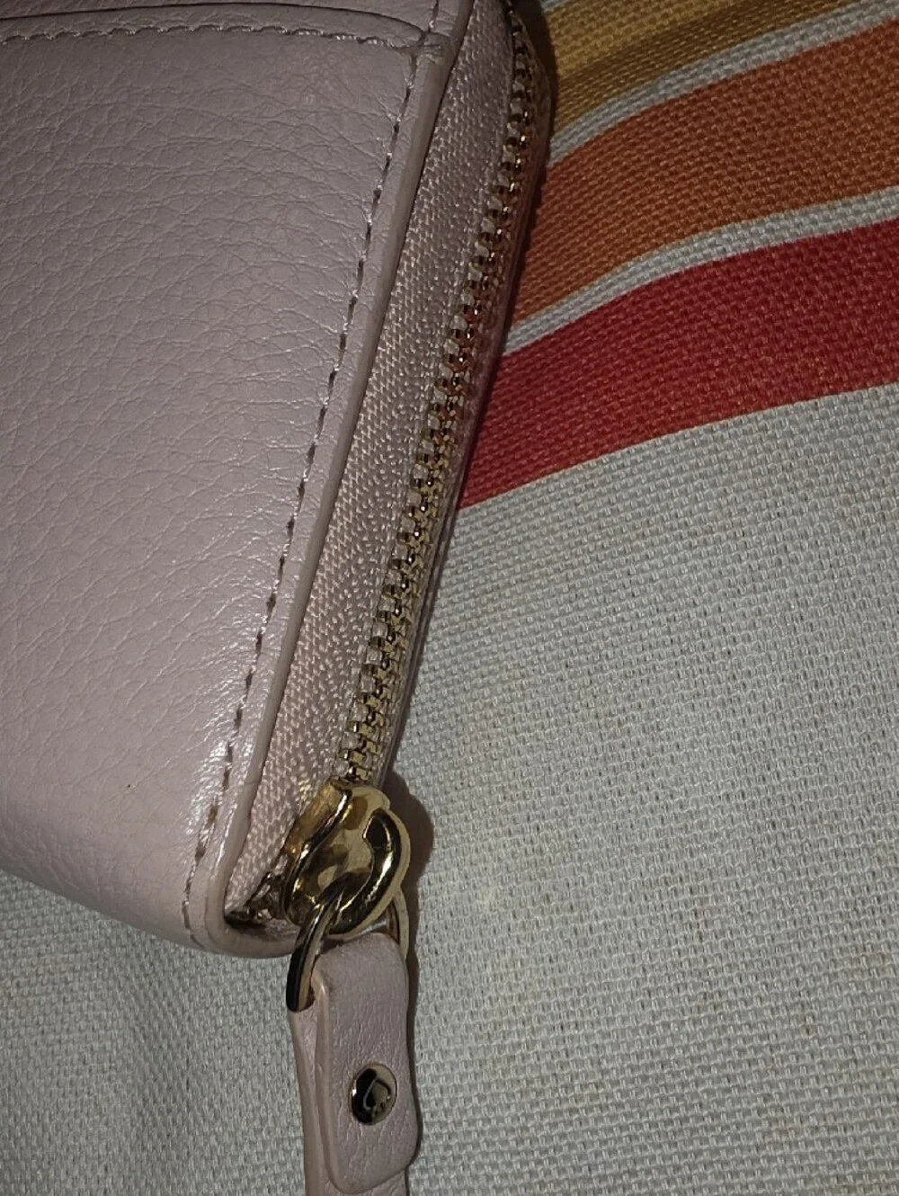 kate spade ♠️ Blush Pink Pebbled Zip Wallet
